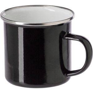 Mug émaillé 350 ml noir personnalisable avec logo