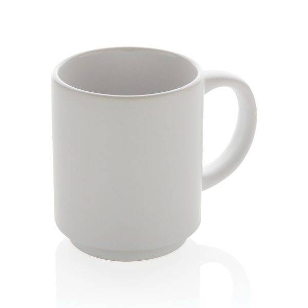 Mug empilable 180ml en céramique blanc personnalisable avec logo