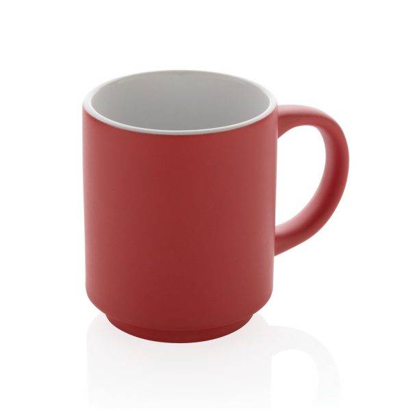 Mug empilable 180ml en céramique rouge personnalisable avec logo