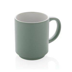 Mug empilable 180ml en céramique vert personnalisable avec logo