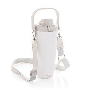 Mug en acier RCS avec bandoulière Avira Ayala white personnalisable
