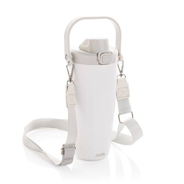 Mug en acier RCS avec bandoulière Avira Ayala white personnalisable