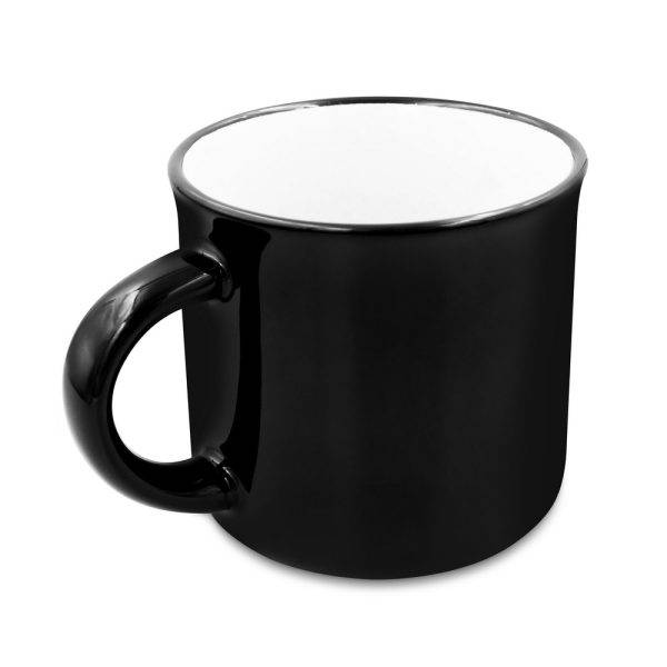 Mug en céramique 280 ml Lini noir personnalisable avec logo