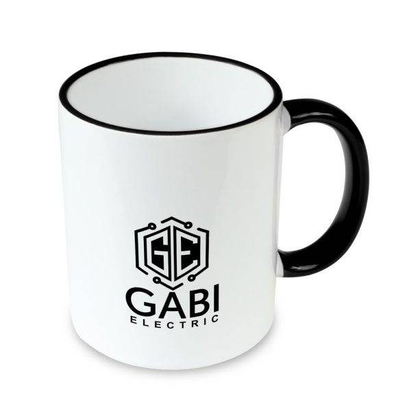 Mug en céramique de 350 ml Nerita noir personnalisable avec logo