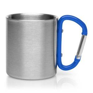 Mug en métal 210 ml avec mousqueton Easton bleu personnalisable