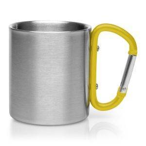 Mug en métal 210 ml avec mousqueton Easton jaune personnalisable