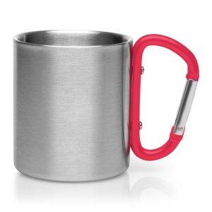 Mug en métal 210 ml avec mousqueton Easton rouge personnalisable