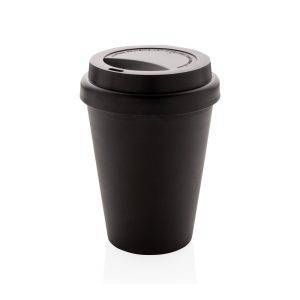 Mug en PP recyclable à double paroi 300ml noir personnalisable