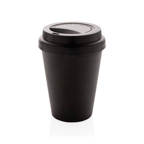 Mug en PP recyclable à double paroi 300ml noir personnalisable