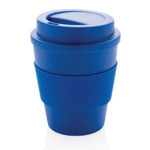 Mug en PP recyclable avec couvercle à vis 350ml bleu personnalisable