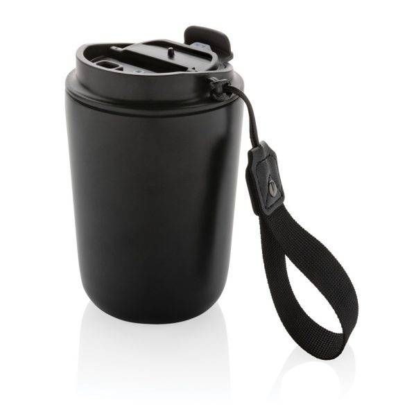 Mug iso en acier inoxydable recyclé RCS avec lanière personnalisable