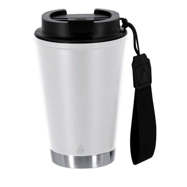 Mug isotherme 300 mlen acier inoxydable recyclé blanc personnalisable