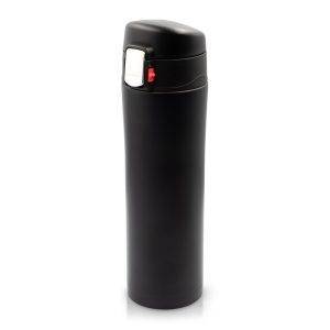 Mug isotherme 420 ml en acier inoxydable à double noir personnalisable