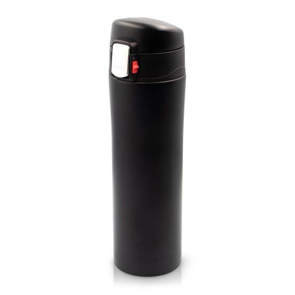 Mug isotherme 420 ml en acier inoxydable à double noir personnalisable