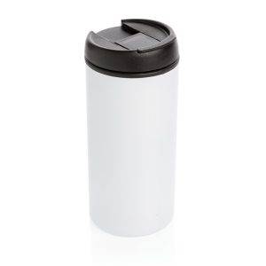 Mug Metro en acier inoxydable recyclé RCS blanc personnalisable