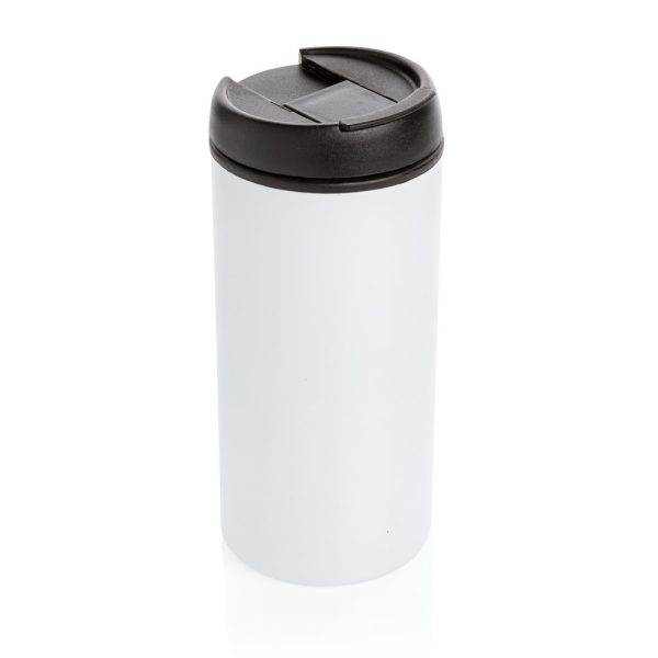 Mug Metro en acier inoxydable recyclé RCS blanc personnalisable