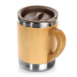 Mug thermique 300 ml en bambou | Kol bois personnalisable avec logo