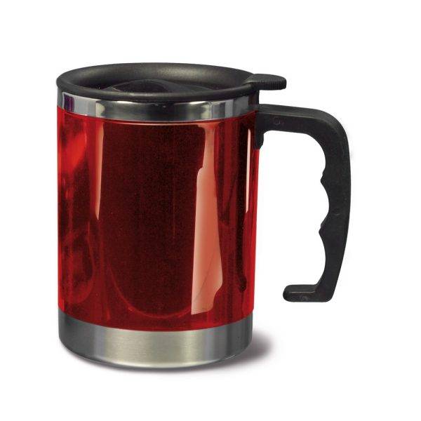 Mug thermique 400 ml, à double paroi, intérieur rouge personnalisable