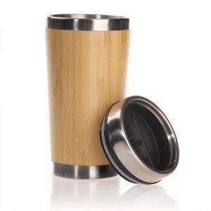 Mug thermique 500 ml en bambou | Mark bois personnalisable avec logo
