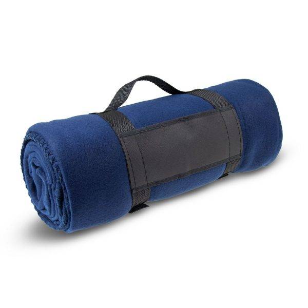 Nappe de pique-nique Bellaro bleu marine personnalisable avec logo