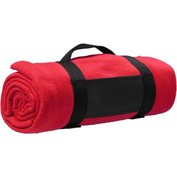 Nappe de pique-nique rouge personnalisable avec logo