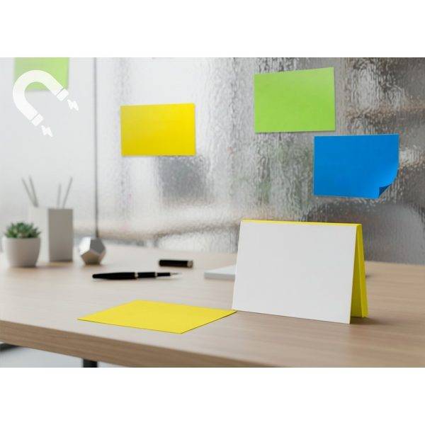 Notes autocollantes électrostatiques Rolly jaune personnalisable