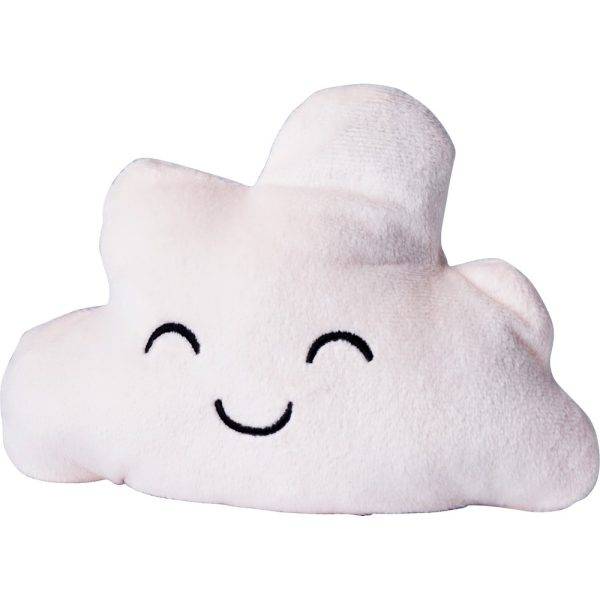 Nuage en peluche blanc-bleu personnalisable avec logo
