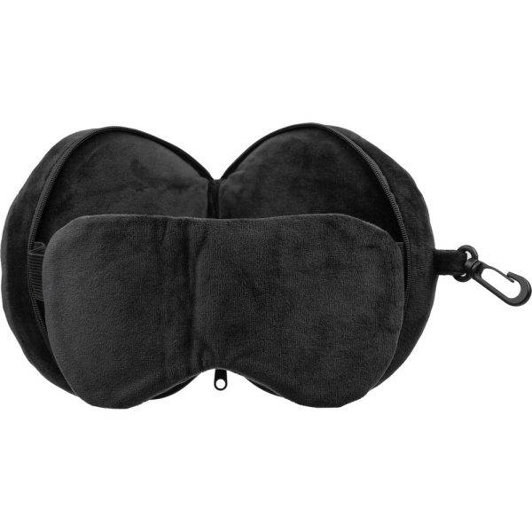 Oreiller de voyage noir personnalisable avec logo