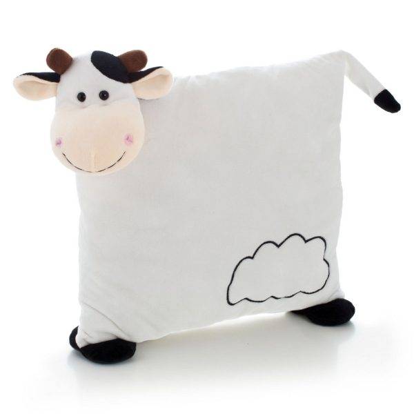Oreiller Mila noir-blanc personnalisable avec logo
