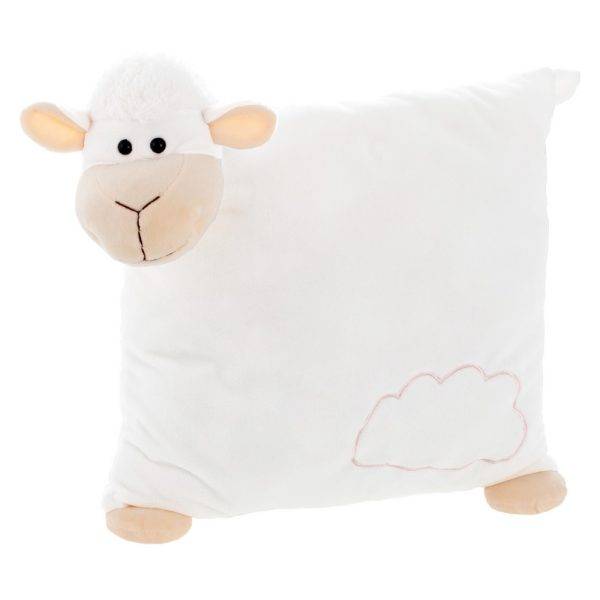 Oreiller mouton Sophie blanc personnalisable avec logo