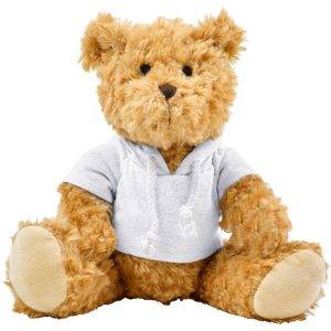 Ours en peluche à capuche blanc personnalisable avec logo