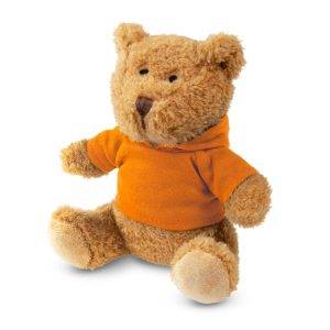 Ours en peluche avec t-shirt Camicero orange personnalisable avec logo