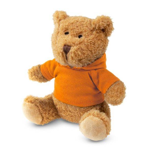 Ours en peluche avec t-shirt Camicero orange personnalisable avec logo