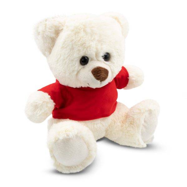 Ours Josh White blanc-rouge personnalisable avec logo