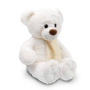 Ours Monty White blanc personnalisable avec logo