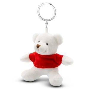 Ours, porte-clés Davis blanc personnalisable avec logo