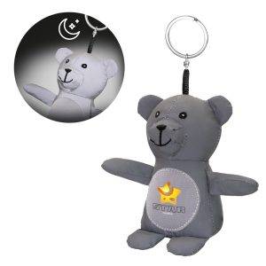 Ours, porte-clés Tanay gris personnalisable avec logo