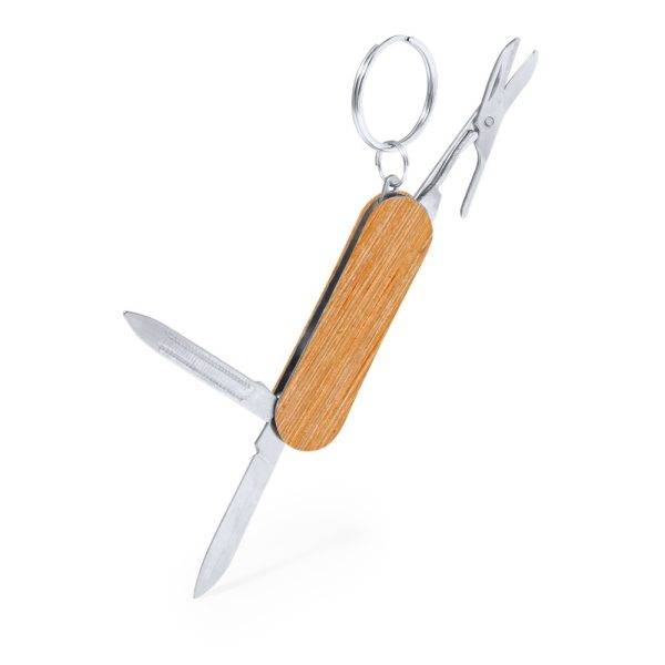 Outil multifonction, 3 fonctions, porte-clés bois personnalisable