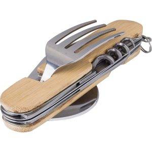 Outil multifonctionnel, 6 fonctions brun personnalisable avec logo