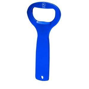 Ouvre-bouteille en aluminium recyclé bleu personnalisable avec logo