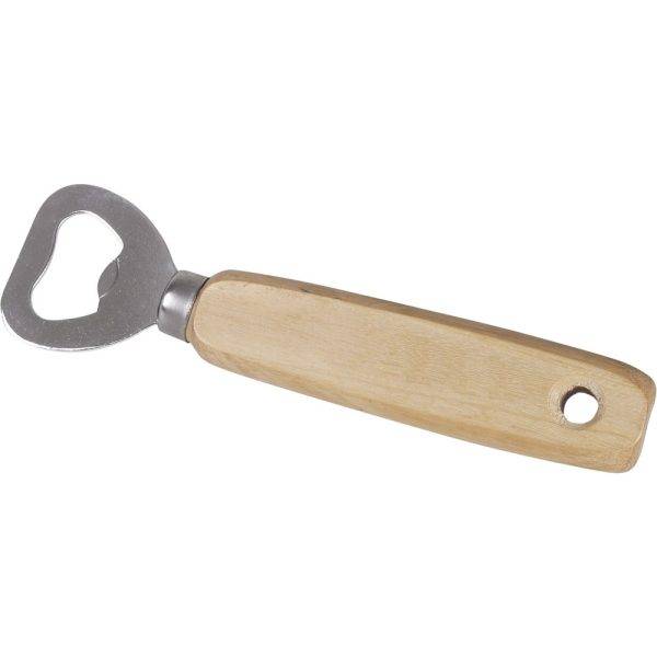 Ouvre-bouteille en bois brun personnalisable avec logo
