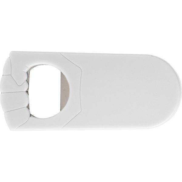 Ouvre-bouteille "poing" blanc personnalisable avec logo
