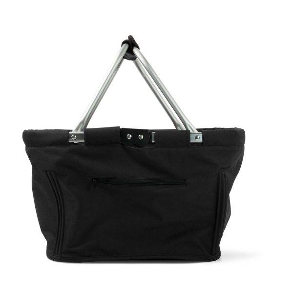 Panier à provisions pliable noir personnalisable avec logo