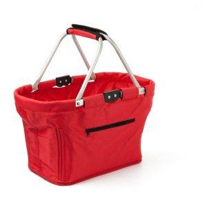 Panier à provisions pliable rouge personnalisable avec logo