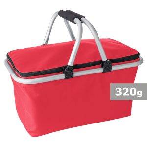 Panier pliable rouge personnalisable avec logo