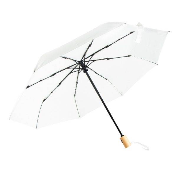 Parapluie automatique RPET | Nell blanc personnalisable avec logo