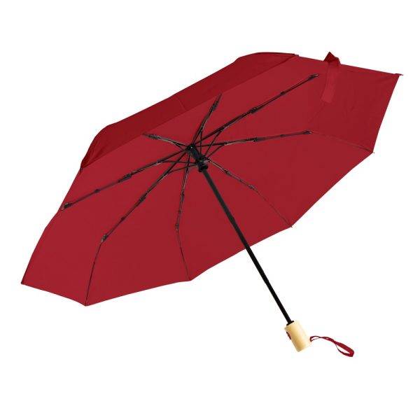 Parapluie automatique RPET | Nell rouge personnalisable avec logo