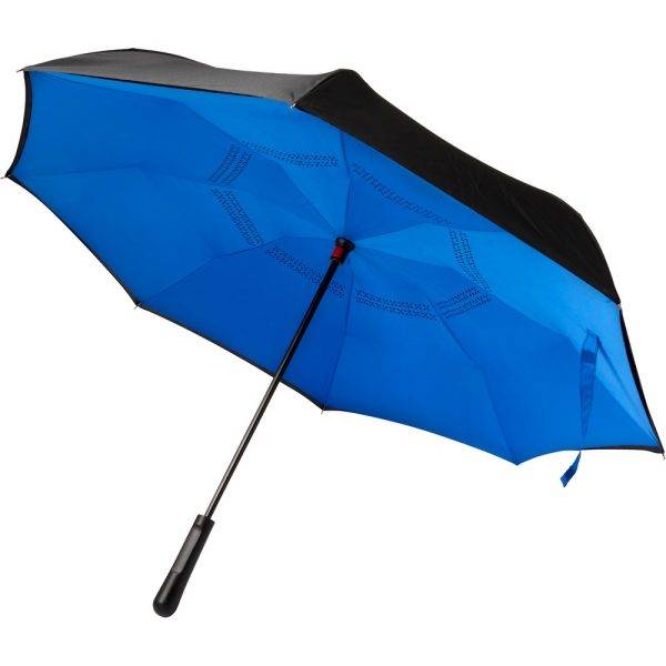 Parapluie manuel réversible bleu marine personnalisable avec logo