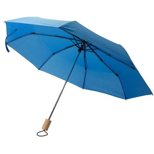 Parapluie manuel RPET bleu personnalisable avec logo