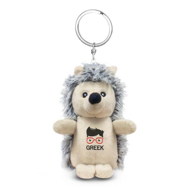 Peluche hérisson, porte-clés | Hakim gris personnalisable avec logo